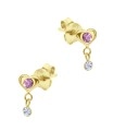 Sweet Hanging Heart Silver Stud Earring STS-6323